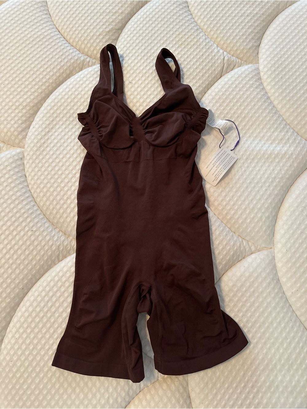 YITTY Nearly Naked Shapewear Mid Thigh Bodysuit Brown